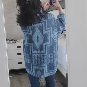 Pendleton Aztec wool poncho